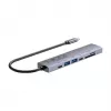 USB-C hub Unitek H1124AGY01 s 100W PD, HDMI 2.0, 2x USB‑A, 2x USB‑C, SD/microSD čítačka kariet — hliník