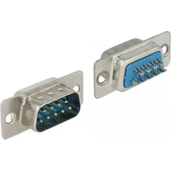 Konektor Sub-D 9 pin DELOCK 65881 — modrý/strieborný, 31×15×12.5 mm