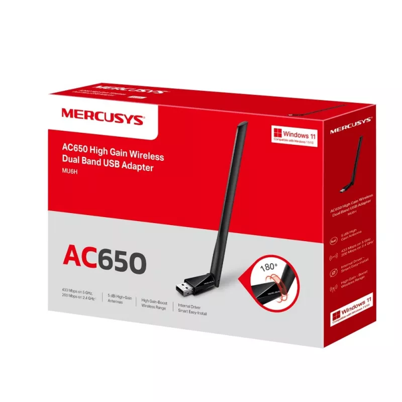 Mercusys AC650 High Gain bezdrôtový Dual Band USB adaptér
