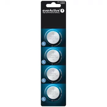 Gombíková lítium batéria everActive CR3032, 3V, 580 mAh, gombíková batéria, balenie 4 ks