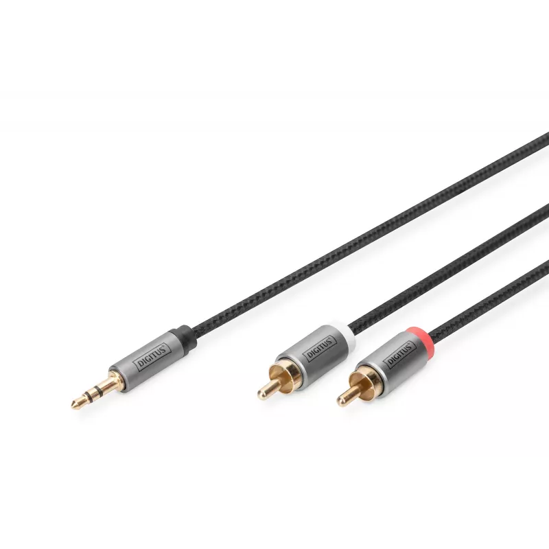Digitus | Stereo 3,5 mm na 2RCA Y rozbočovač, M na M | DB-510330-018-S | 3,5 mm stereo | 2x RCA konektor samec