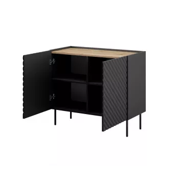Komoda Cama Meble ONDA 2D 98x45x85 cm, čierna, rám z drevotriesky