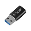 Savio AK-81 video kábel adaptér USB Type-C USB Type-A čierny