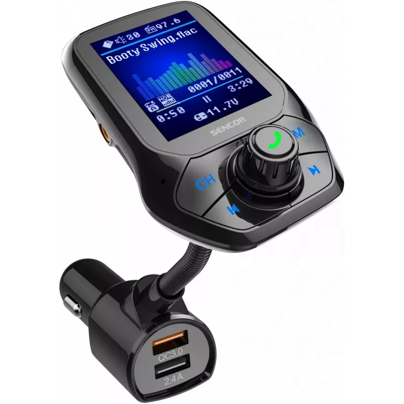 Sencor SWM 5858 BT FM vysielač do auta, Bluetooth, MP3, USB, microSD