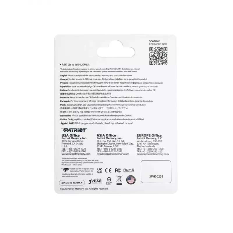 Patriot Memory EP DDR200 pamäťová karta 1TB MicroSDXC 160/120 MB/s (PEF1TEP33MCX)
