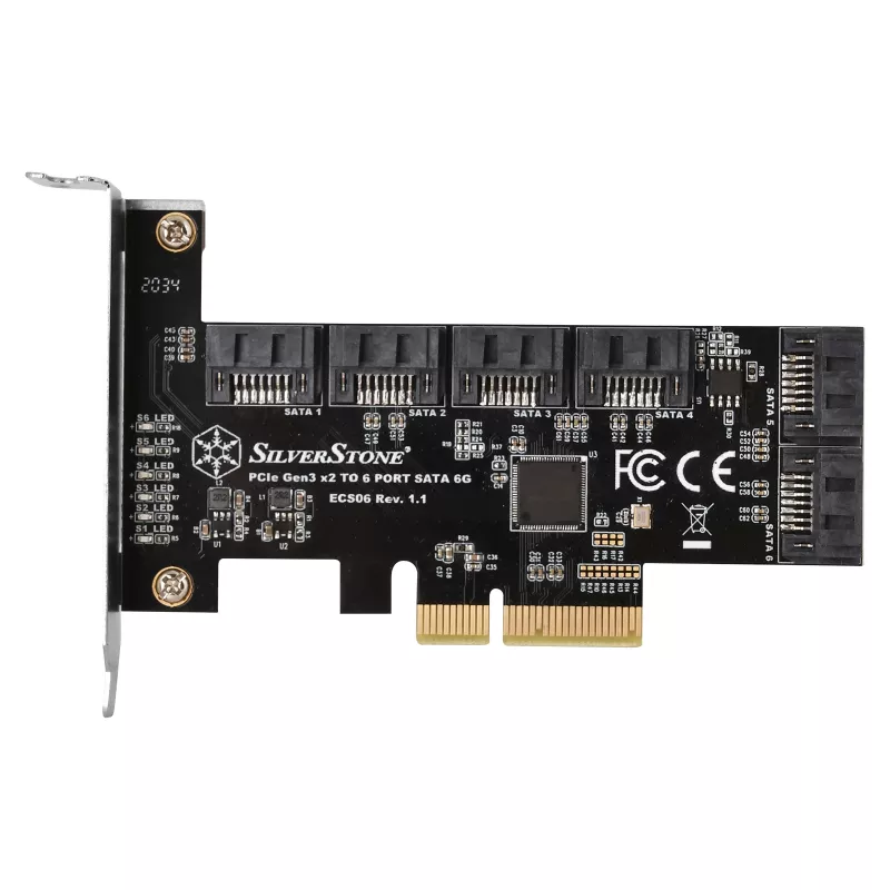 SILVERSTONE Serial ATA radič SST-ECS06 — PCIe karta so 6 SATA portami
