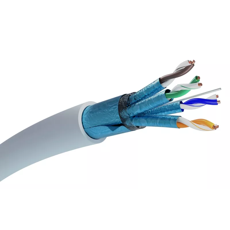 Sieťový kábel Extralink Twisted-Pair CAT6A FTP (F/FTP) V2 Indoor 500M sivý