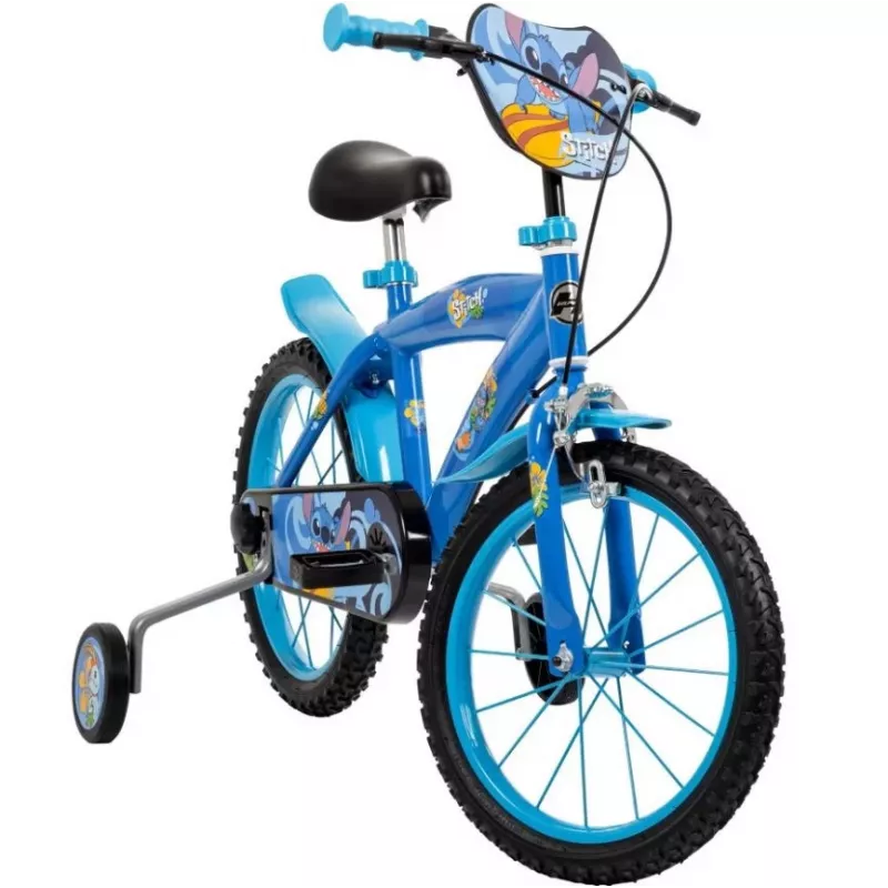 Detský bicykel HUFFY Disney Stitch 16 inch s pomocnými kolieskami, spätná brzda