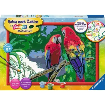 Ravensburger maľovanie podľa čísel - Farebné papagáje
