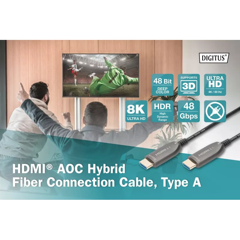 HDMI AOC hybridný sklenený vláknový kábel Digitus AK-330126-300-S