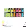 Farebný neónový papier Double A, 75 g, A4, 500 listov, Rainbow 4, 5 neónových farieb