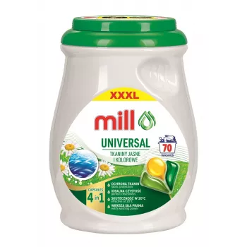 MILL PROFESSIONAL 3-komorové univerzálne pracie kapsuly, 70 ks