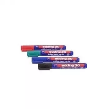 Edding 10 Brilliant-Paper-Marker permanentná fixka – 30 triedených farieb, hrot 1,5–3,0 mm