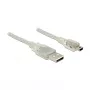 USB kábel DeLOCK 83908 USB 2.0 3 m USB A Mini-USB B transparentný