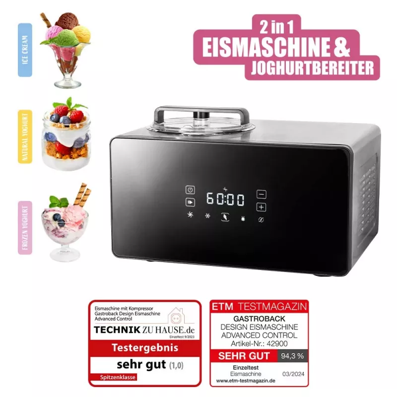 Tradičný stroj na zmrzlinu Gastroback Design Advanced Control 1,5 L 150 W čierna Satin steel