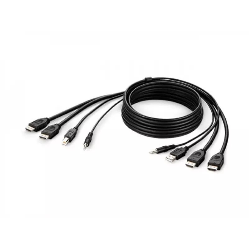 Belkin Secure KVM Combo kábel - video / USB / audio kábel - TAA-kompatibilný - USB, mini jack, HDMI (M)