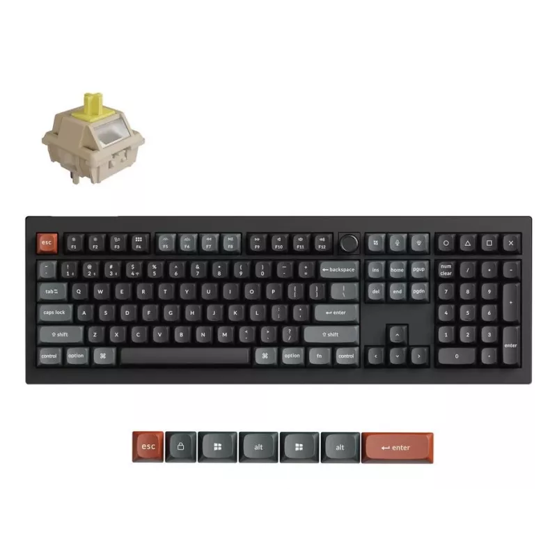 Mechanická klávesnica Keychron V6 Ultra 8K – Full-Size 100% QWERTY, Bluetooth, RGB, čierna
