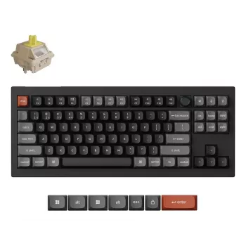 Mechanická klávesnica Keychron V3 Ultra 8K — káblová & Bluetooth, QWERTY rozloženie, RGB LED, čierna