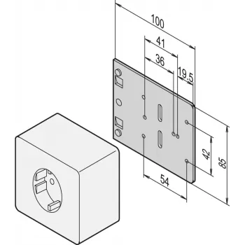 SCHROFF Montážna doska pre jednoduché zásuvky - montážna doska zásuvky (20118537)