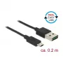 USB kábel DeLOCK 84804 USB 2.0 0,2 m USB A Micro-USB B čierny