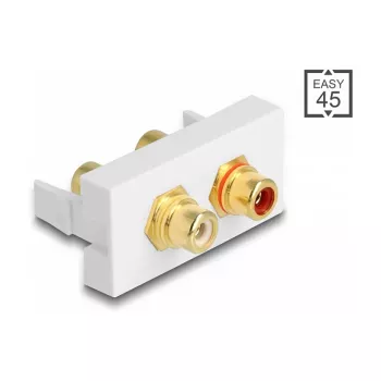 DeLOCK Easy 45 zásuvka 2 x RCA biela ABS