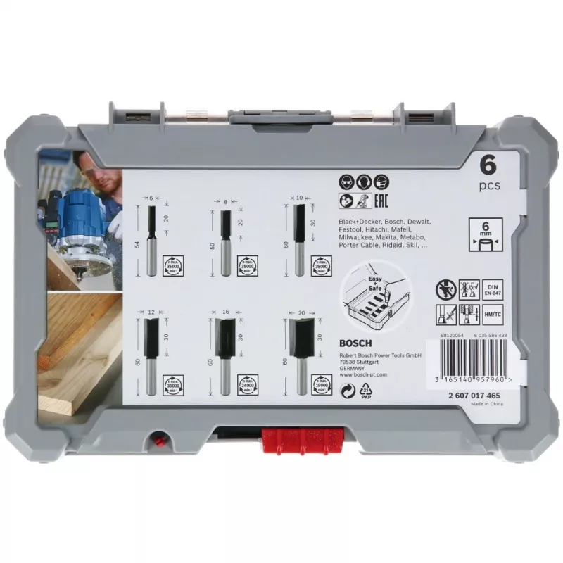 Bosch 2607017466 sada drážkovacích fréz, 6 kusov