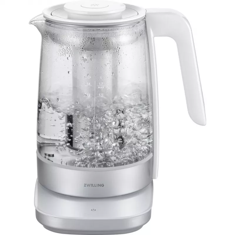 Elektrická rýchlovarná kanvica ZWILLING 1,7 l 1850 W, sklenené telo, biela