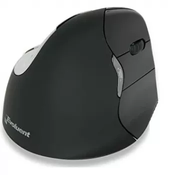BakkerElkhuizen Evoluent 4 Bluetooth čierna, pravá ruka, vertikálny dizajn, laser, Bluetooth, 2600 DPI, čierna