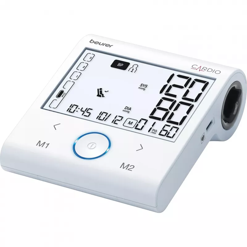 Beurer BM 96 Cardio ramenný tlakomer s EKG, biely/sivý
