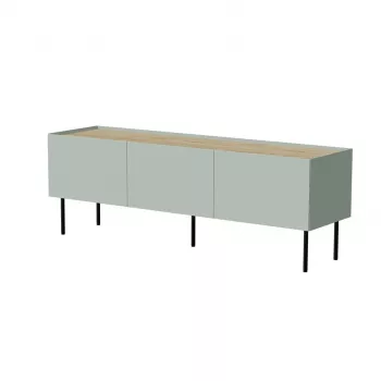 Cama FELLINI TV skrinka 150x40x52 olivová + olejovaná dubová doska