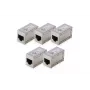 DIGITUS CAT 6 modulárne spojky, tienené, 5 kusov, RJ-45, zlaté kontakty, Strieborná