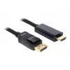 Delock kábel DisplayPort 1.1 konektor samec > High Speed HDMI-A konektor samec pasívny 3 m čierny (82435)