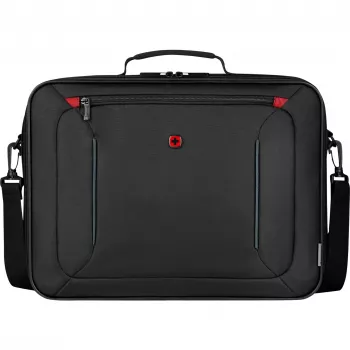 Taška na notebook Wenger BQ 16 Clamshell — vodeodolné čierne puzdro pre 16-palcové notebooky, robustné ochranné puzdro