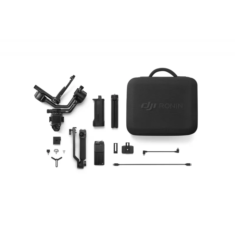 Ručný stabilizátor kamery DJI RS 5 Combo — hliník, 30 h batéria, 1,46 kg, čierny