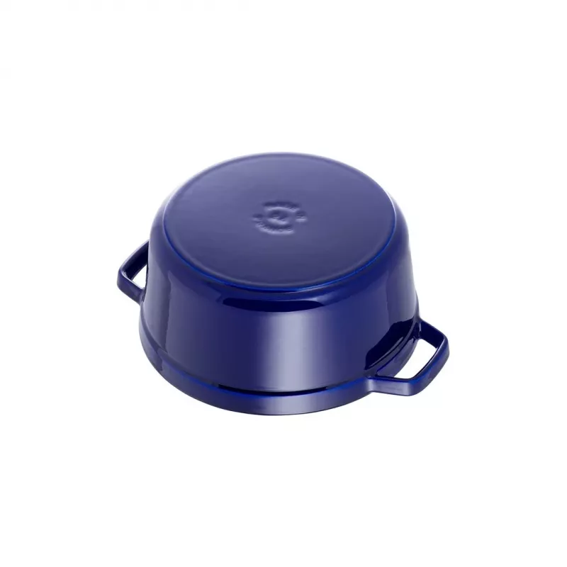 Staub 24 cm okrúhly liatinový kastról tmavomodrý