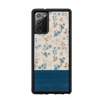 Puzdro na telefón Man and Wood Galaxy Note 20 — modrý kvet na čiernej