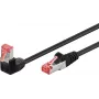 Goobay CAT 6 Patch kábel 1x 90° zahnutý, S/FTP (PiMF), čierny, 2 m - západka hore, LSZH bezhalogénový, meď (51544)