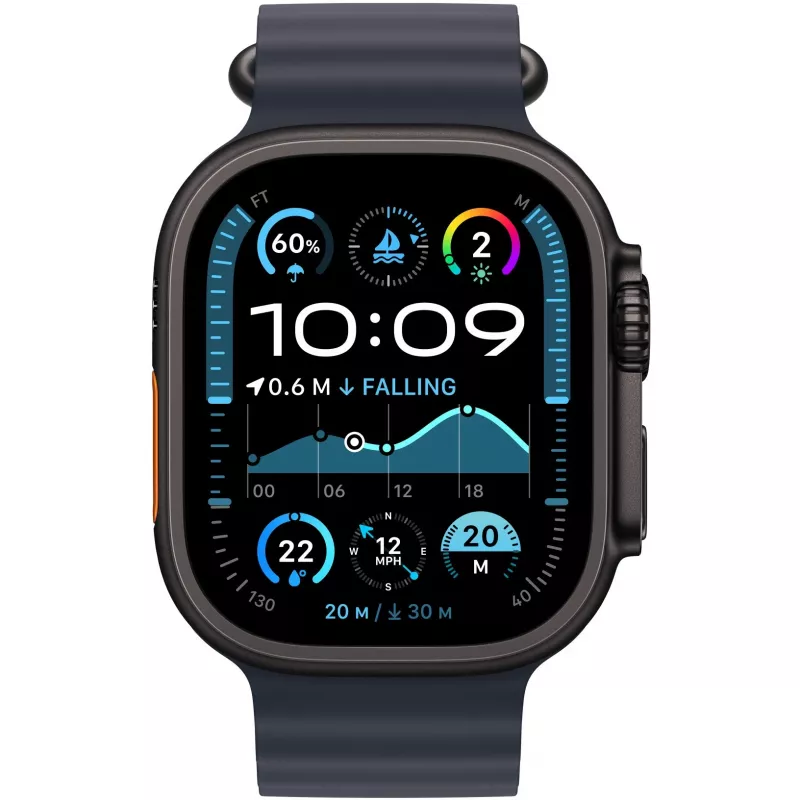 Remienok Apple 49mm Navy Ocean Band Extension čierny titanium finish