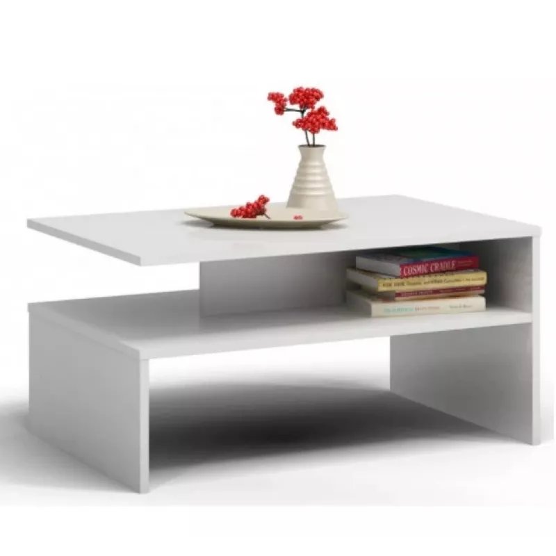 Topeshop ŁAWA BOSTON BIEL konferenčný stolík / odkladací stolík / bočný stolík