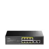 Sieťový switch Cudy FS1010PG — 10/100 Mbps, 8 PoE portov, 2 Uplink, 120W PoE rozpočet, kovové puzdro