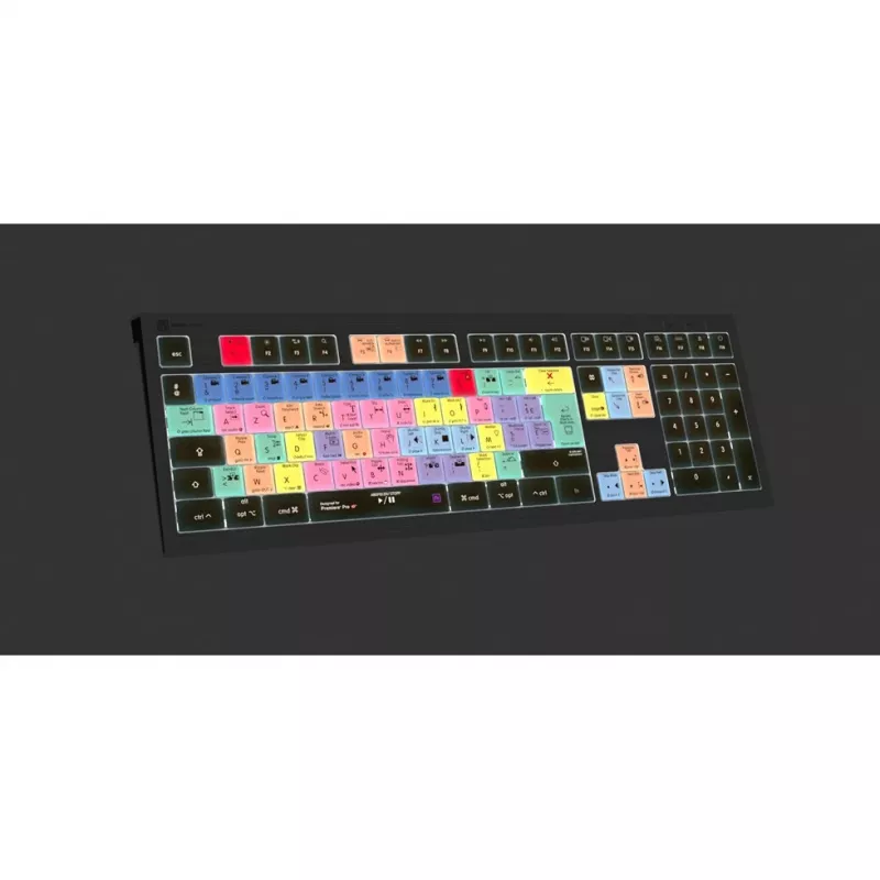 Logickeyboard Adobe Premiere Pro CC ASTRA 2 podsvietená klávesnica Mac francúzska (LKB-PPROCC-A2M-FR)