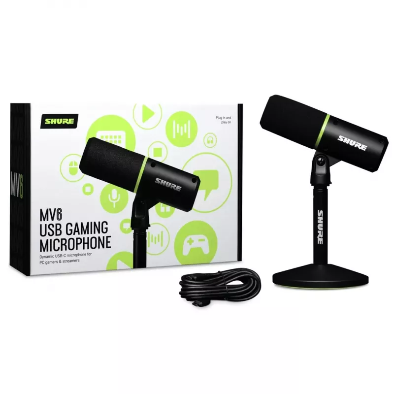 Shure MV6 – USB-C kardioidný dynamický mikrofón pre hráčov a streamerov