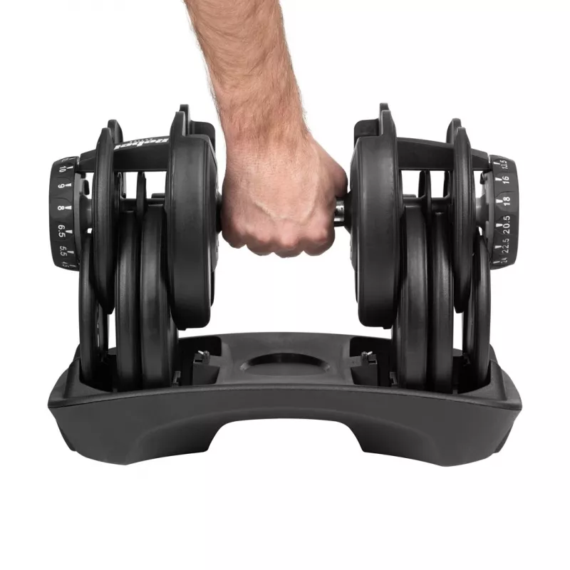 Nastaviteľná liatinová jednoručka Rebel RBA-2303 — do 24 kg, čierna, jednodielna