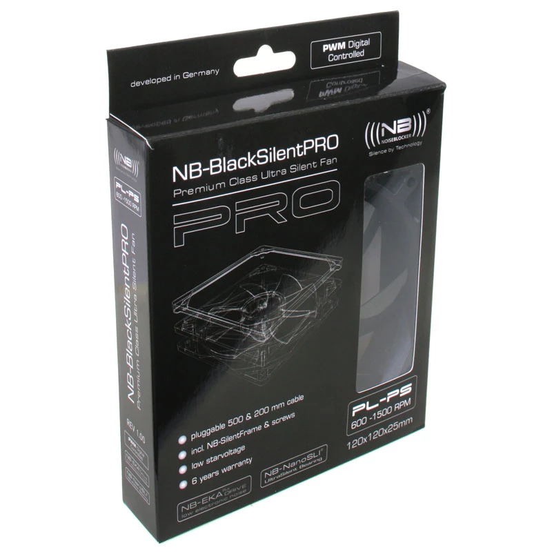 Noiseblocker ITR-PL-PS BlackSilent Pro PLPS ventilátor do skrinky, 120 mm, PWM