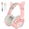 Headset Onikuma K9 Pink RGB herný headset