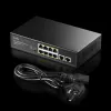 Sieťový switch Cudy FS1010PG — 10/100 Mbps, 8 PoE portov, 2 Uplink, 120W PoE rozpočet, kovové puzdro