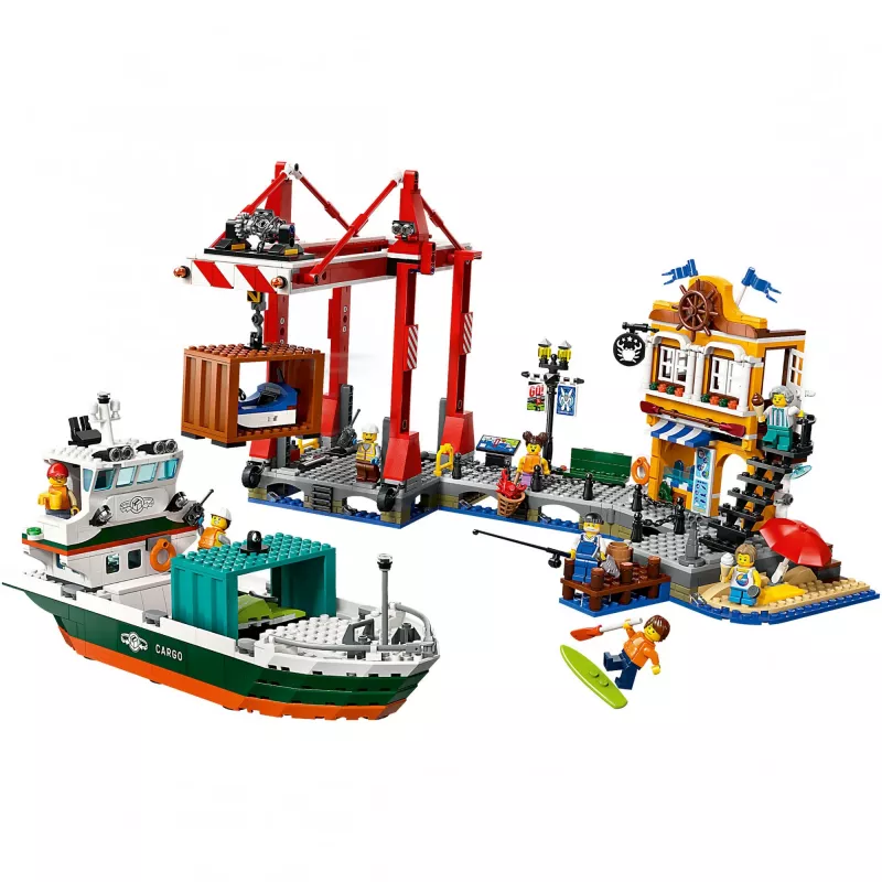 LEGO CITY 60422 Prístav pri mori s nákladnou loďou