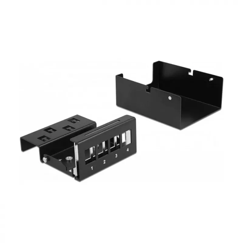 Patch panel DeLOCK Keystone 4 porty čierny
