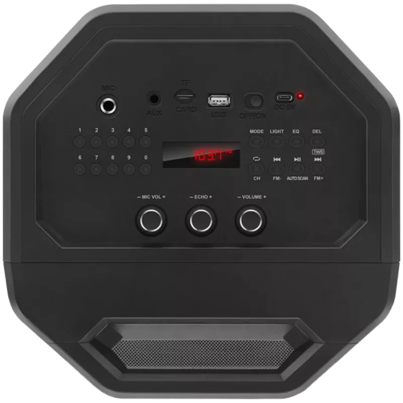 Reproduktor SVEN PS-650, čierny (50W, TWS, Bluetooth, FM, USB, microSD, LED displej, 4000mAh)