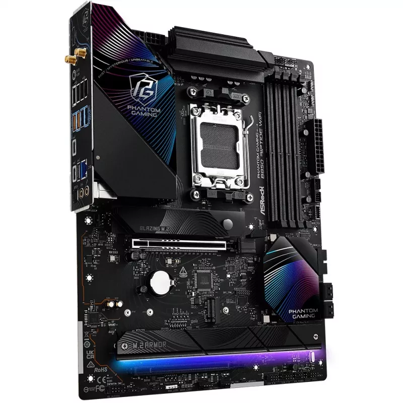 Základná doska ASRock Phantom Gaming B850 Riptide WiFi — AMD B850, socket AM5, ATX, DDR5, 4x M.2, Wi-Fi 7, 2.5Gb LAN